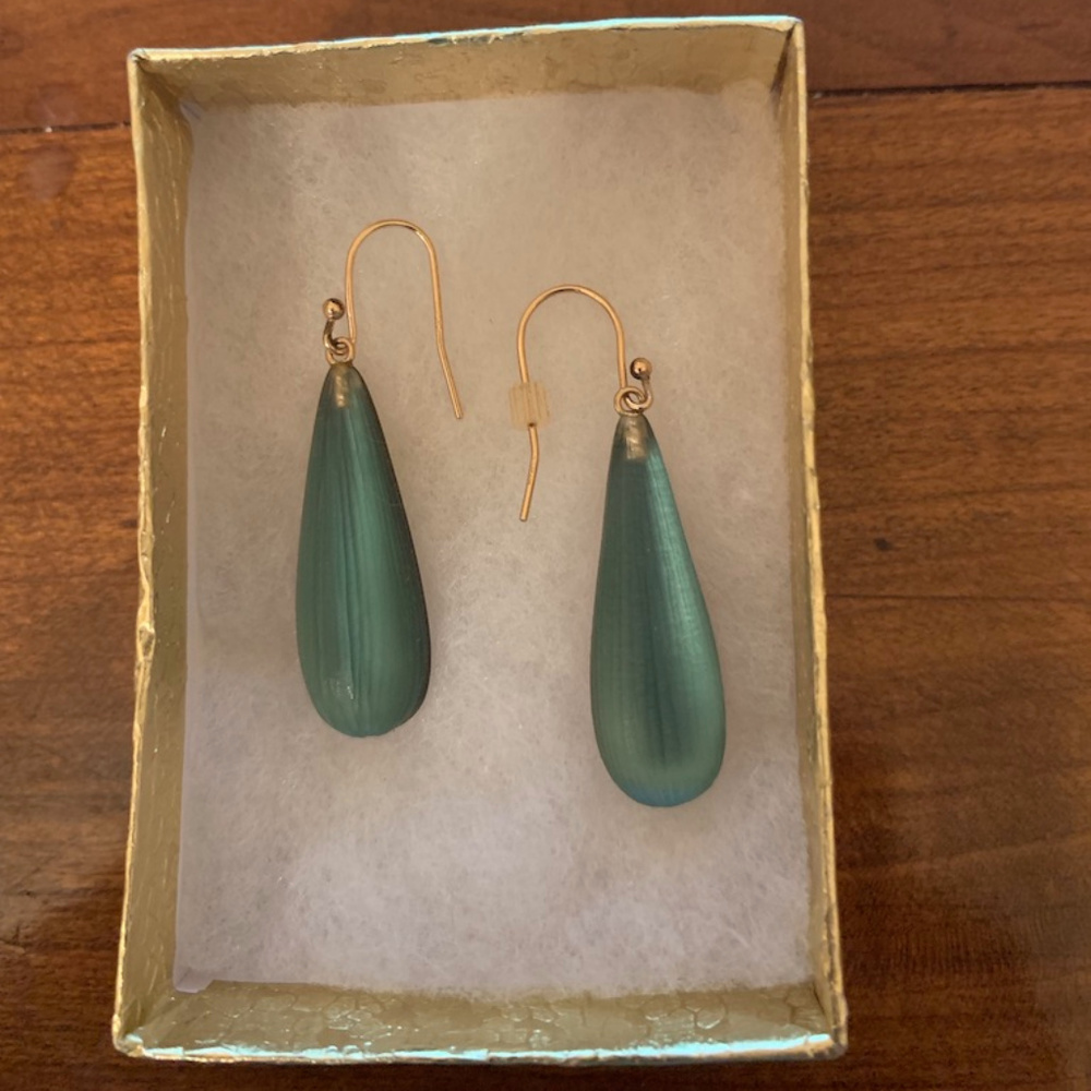 Alexis Bittar Aqua Teardrop Earrings